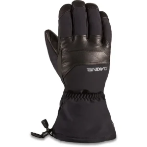 Guante de esquí Dakine Excursion GORE‑TEX negro, vista frontal con piel y puño largo.