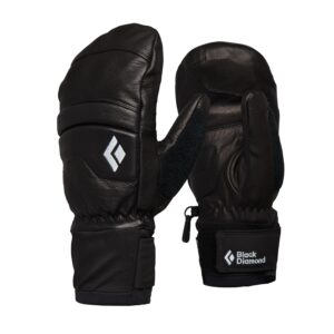 Manoplas mujer Black Diamond Spark Black – Vista frontal y palma