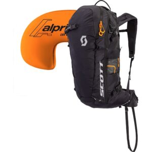Mochila Scott Patrol E2 38 Black vista frontal con sistema airbag Alpride E2