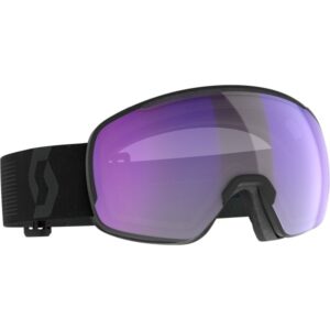 Máscara Scott Sphere OTG Light Sensitive Mineral Black vista diagonal con lente LS Blue Chrome S2-4