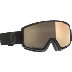 Máscara Scott Factor Pro Light Sensitive Mineral Black vista diagonal con lente LS Bronze Chrome S1-3