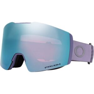 Gafas Oakley Fall Line M Lilac con lente Prizm Sapphire Iridium vista diagonal mostrando su diseño envolvente