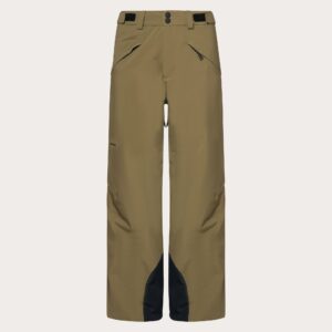 Pantalón Oakley Canopy Insulated Army Green visto de frente, con diseño técnico, cremallera frontal y logotipos visibles.