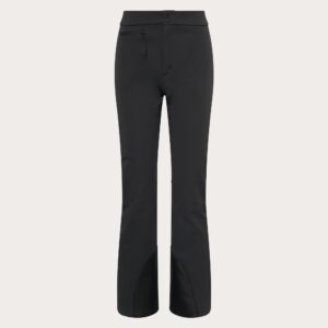 Pantalón Oakley Icicle Softshell Black mujer visto de frente, con corte ajustado y diseño técnico elástico.