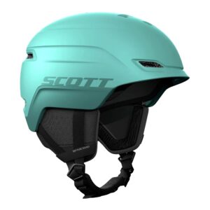 Vista lateral del casco SCOTT Chase 2 Plus frost blue, mostrando su diseño aerodinámico y sistema de ventilación ajustable.
