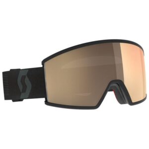 Máscara Scott Ambit Compact Light Sensitive Mineral Black vista diagonal con lente LS Bronze Chrome S1-3