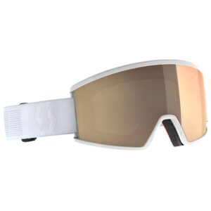 Máscara Scott Ambit Compact Light Sensitive Mineral White vista diagonal con lente LS Bronze Chrome S1-3