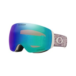 Vista frontal de la máscara Oakley Flight Deck M en color Toadstool con lente Prizm Argon Iridium.