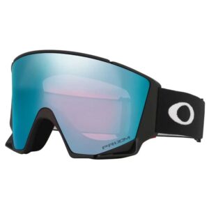 Vista lateral de la Oakley Flow Scape L en color negro mate con correa elástica.
