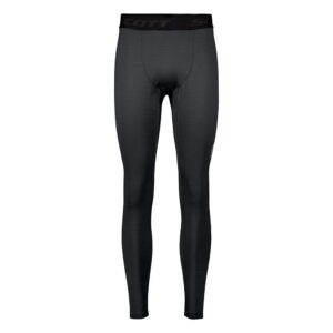Vista frontal del pantalón térmico Scott Defined Light Black mostrando su diseño elástico y ajustado