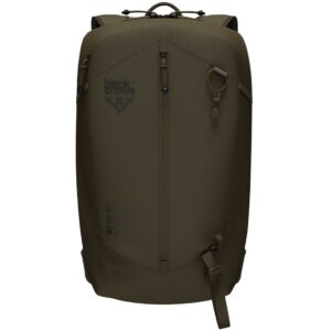 Mochila Black Crows Dorsa 22 Olive vista frontal con diseño técnico y logo Black Crows