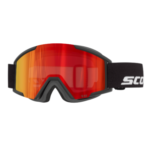Mascara de esquí para niños Scott Shield Pro Junior Black con lente red chrome