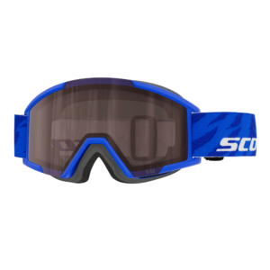 Mascara de esquí para niños Scott Shield Pro Junior Blue con lente silver chrome