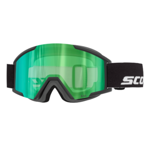 Mascara de esquí para niños Scott Shield Pro Junior Black con lente green chrome
